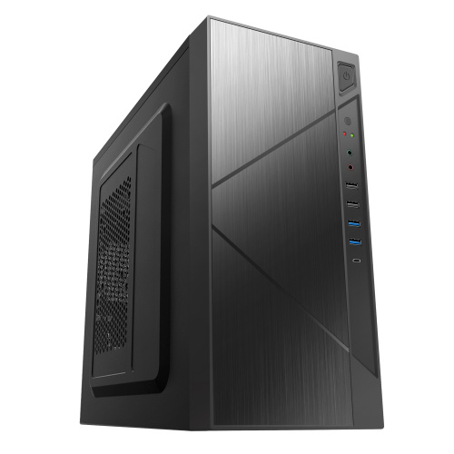 Корпус Foxline Case Forza FZ-059-SX450R-U32C mATX case, black, w/PSU 450W 12cm, w/2xUSB2.0, w/2xUSB3.0, w/1xType-C (USB2.0), w/pwr cord, w/o FAN