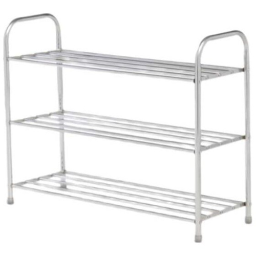 Этажерка для обуви KROFFOS Bruno 890392 трехъярусная, серебро