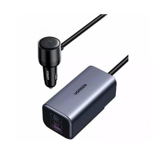 АЗУ UGREEN EC706 (35571) 150W 4-Port GaN with Extended USB-A+2*USB-C Fast Car Charger Gray