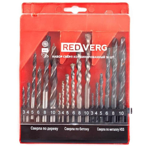 Набор сверл по металлу бетону дереву 501091 (6627080)3-4-5-6-8-10 мм