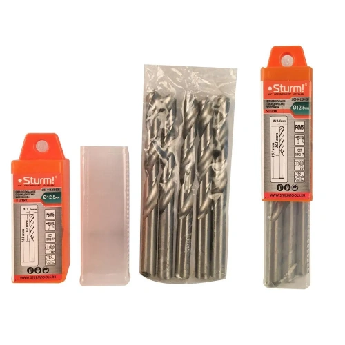 Сверло Sturm! 1055-04-12S5-SS5 по металлу Д-12.5мм Дл-151мм (1пред.) для шуруповертов/дрелей