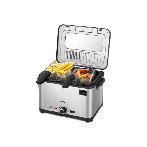 Фритюрница KitFort КТ-6240 серебристый/черный