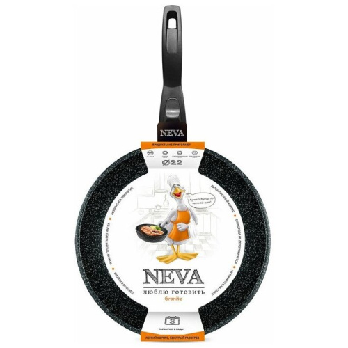 Сковорода Нева Металл Посуда NG022 Neva Granite 22 см литая с/р