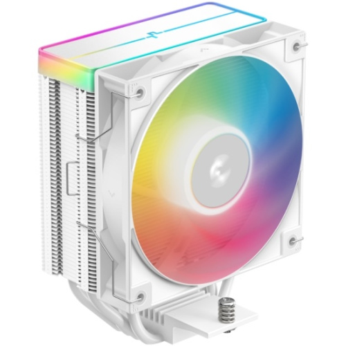 Кулер DEEPCOOL AG400 WH ARGB V2 LGA1851/1700/1200/115X/AM5/AM4 (TDP 220W, PWM, ARGB Fan 120mm, 4 тепл. трубки, белый) Ret