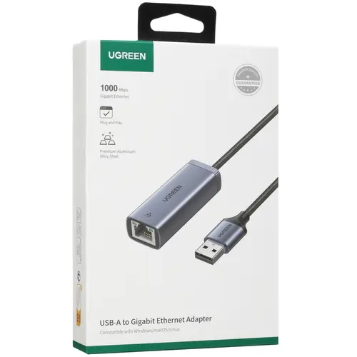 Адаптер UGREEN CM483 40322 USB-C Gigabit Ethernet Adapter Gray