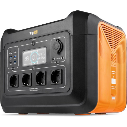 Электростанция портативная TopON TOP-X2400 (103260) 697500mAh 10A QC3.0/PD3.0 5xUSB черный/оранжевый