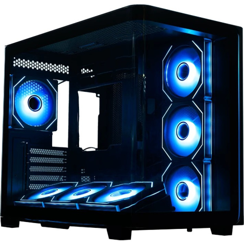 Корпус XASTRA QR600 7ARGB C10-UC (QR600-7FM12A-C10-UC-L) Black ATX/Aquarium/Curve Glass/Led Strip/7x120mm ARGB PWM FM fans/Argb+PWM HUB 10port/ Type-C