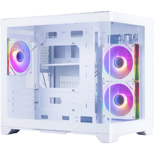 Корпус 1STPLAYER Megaview MV6-TP ARGB White (MV6-TP-WH-2FC7R-W-1FC7-W) / mATX / 3x120mm ARGB fans