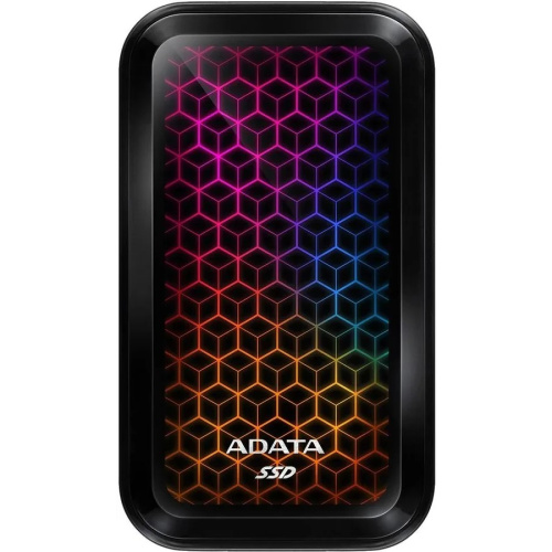 Внешний SSD ADATA SE770G (ASE770G-1TU32G2-CBK) Black1.0Tb (USB3.2 gen 2 type C, 1000/800Mbs, 99x58x18mm,138g, RGB, OTG, PS5/XBOX совместим)