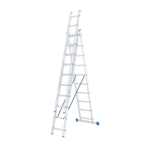 Лестница трехсекционная СИБРТЕХ 97820 3х10 ступеней алюминиевая