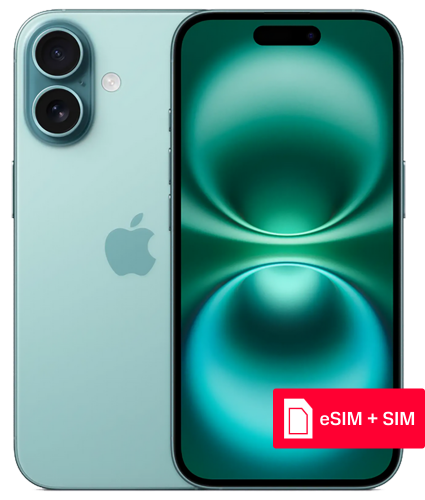 Смартфон Apple Iphone 16 128Gb Esim + Sim Бирюзовый
