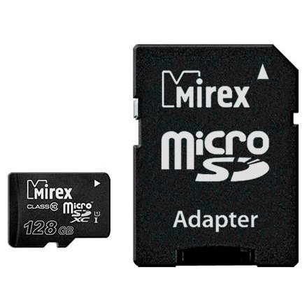 Карта памяти Mirex 13613-AD10S128 microSD 128GB microSDXC Class 10 UHS-I (SD адаптер)