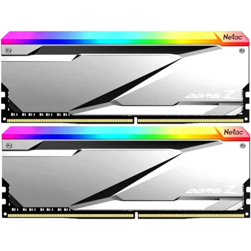 ОЗУ Netac Z NTZED5P68DP-32S DDR 5 DIMM 32Gb (16Gbx2) 6800Mhz, RGB DDR5-6800 C34 Silver, с радиатором