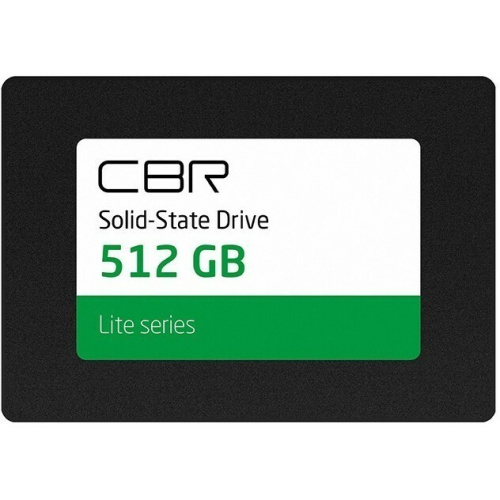 SSD CBR SSD-512GB-2.5-LT22, серия Lite, 512 GB, 2.5", SATA III 6 Gbit/s, SM2259XT, 3D TLC NAND, R/W speed up to 550/520 M