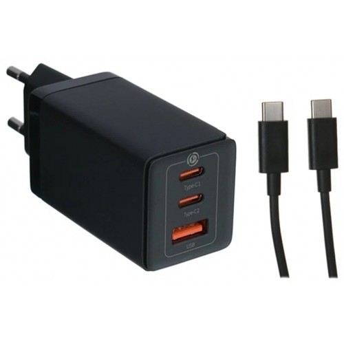 СЗУ Baseus GaN5 Pro CCGP120201 Fast Charger 2C+U 65W EU Cable Type-C  to Type-C 1m Black