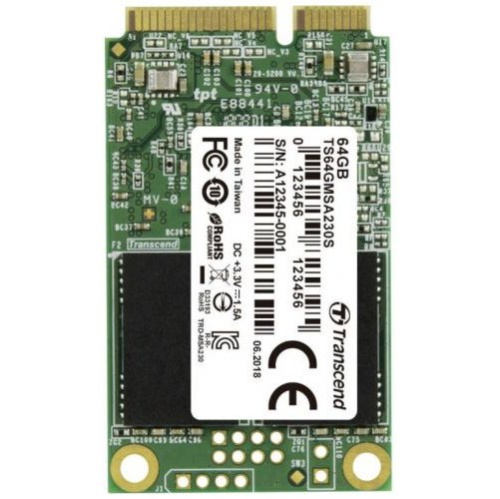 SSD Transcend MSA230S TS64GMSA230S 64Gb mSATA (SATA3, up to 550/400Mbs, 3D TLC)