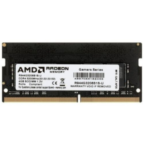 ОЗУ AMD DDR4 4GB 3200Mhz So-DIMM 1.2V  Retail R944G3206S1S-U