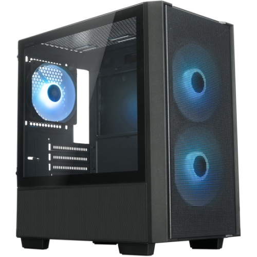 Корпус XASTRA A400M 3ARGB-C6 Black (A400M-2FC14A-1FC12A-C6) mATX/ Mesh/ Screwless TG+Mesh/2x140mm + 1x120mm FC ARGB PWM fans/Argb+PWM HUB 6port