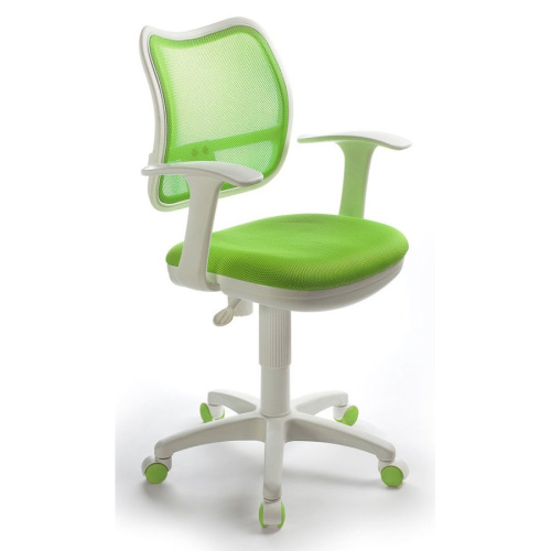 Кресло детское Бюрократ CH-W797/SD/TW-18 спинка сетка салатовый сиденье салатовый TW-18 колеса белый/салатовый (пластик белый)