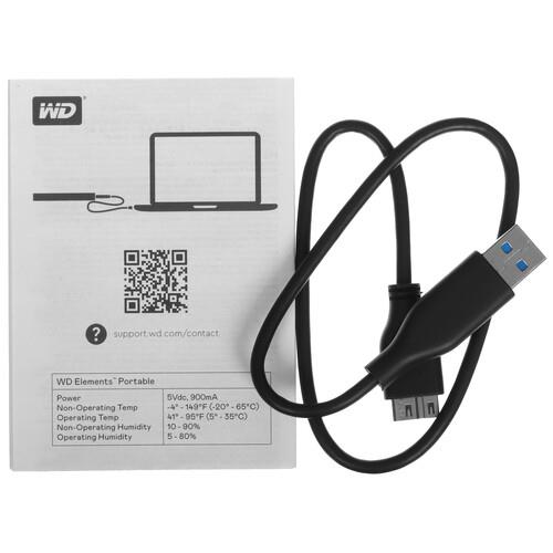 1 ТБ Внешний HDD WD Elements Portable [WDBUZG0010BBK-CESN]