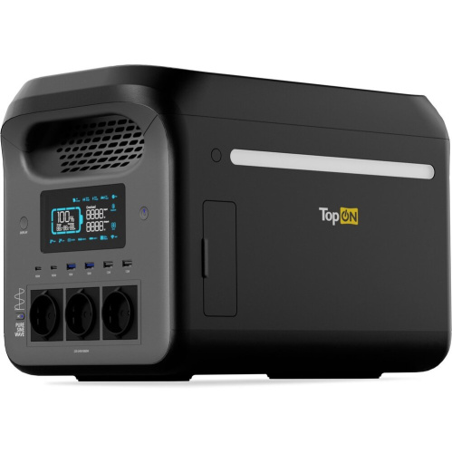 Электростанция портативная TopON Home TOP-H1800 384000mAh 12A QC3.0/PD3.0 6xUSB черный/серый