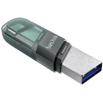 USB-флешка Sandisk 128Gb iXpand Flip SDIX90N-128G-GN6NE USB3.1 зеленый/серебристый