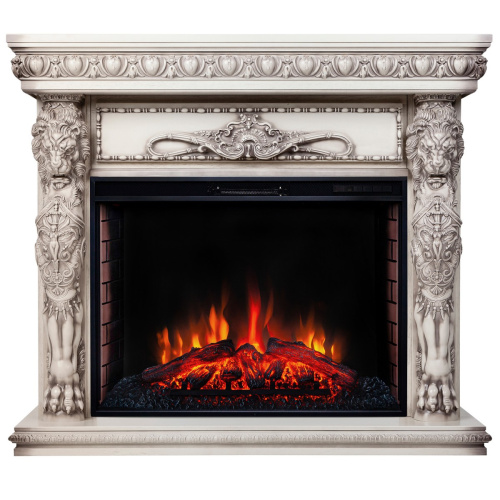 Электрокамин RealFlame Romano 33 WT белый дуб с серой патиной с очагом Epsilon 33