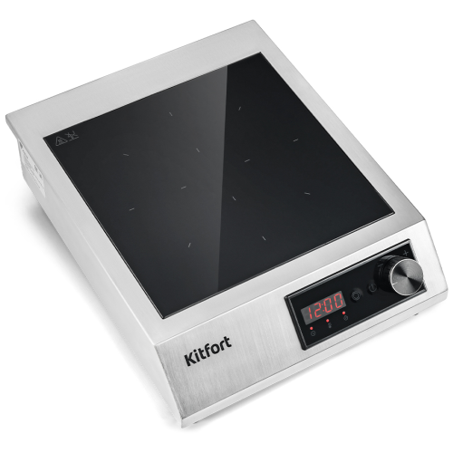 Плита настольная Kitfort КТ-142 серебристый/черный стеклокерамика