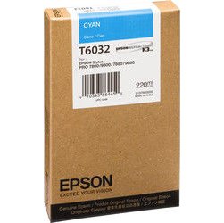 Картридж струйный Epson T6032 C13T603200 голубой (220мл) для Epson St Pro 7880/9880