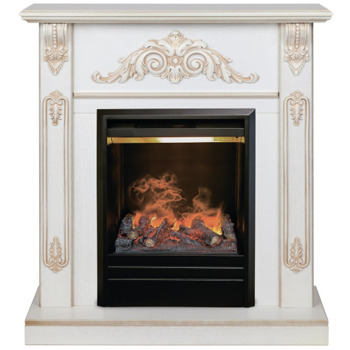 Электрокамин RealFlame Anita WT дуб белый с золотой патиной с очагом 3D Olympic
