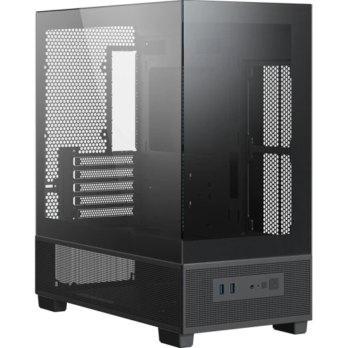 Корпус XASTRA Q500M-0F Black (Q500M-0F) mATX/Aquarium/Screewless/no fans