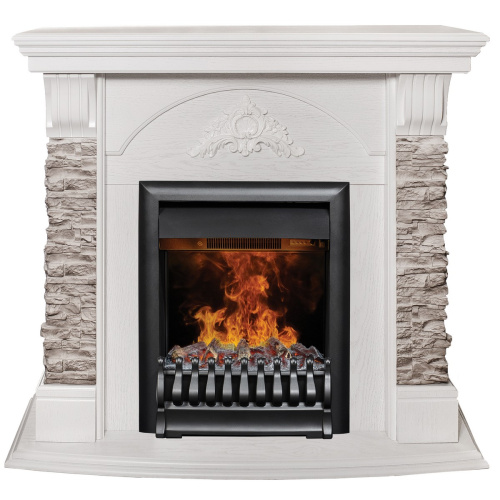Электрокамин RealFlame Athena GR WT белый с очагом 3D Oregan