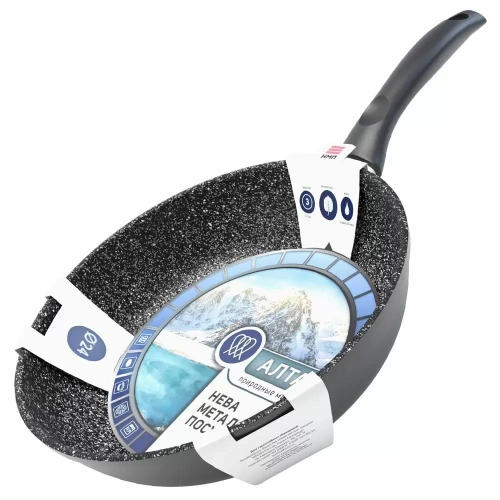 Сковорода Нева Металл Посуда 27128I 28 ПР Природные минералы линия Алтай индукционная литая н/р