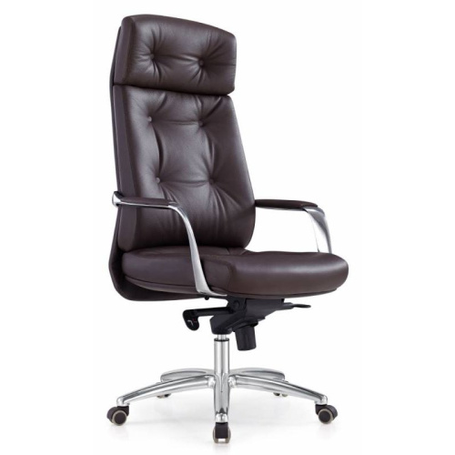 Кресло руководителя Бюрократ _DAO/Brown коричневый кожа крестовина алюминий
