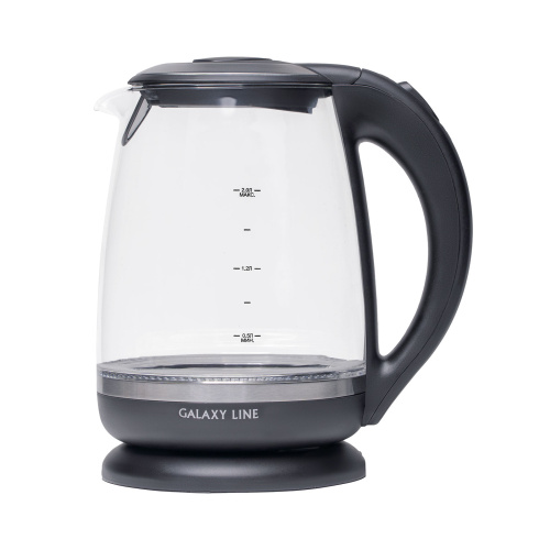 Чайник Galaxy LINE GL 0559 стекло/черный, 2200 Вт, 2 л