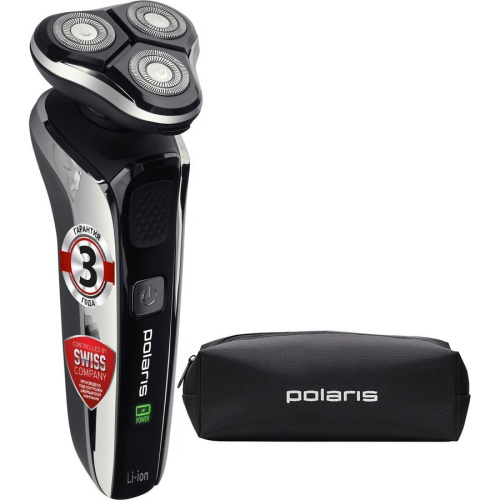 Бритва Polaris PMR 0307RС wet&dry PRO 5 blades+ черный/хром