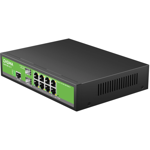 Коммутатор управляемый Digma DSW708G-2S-T (L2+) 8x1Гбит/с 2SFP