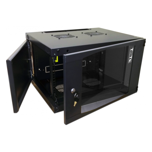 Шкаф коммутационный Lanmaster Next TWT-CBWNG-9U-6X4-BK черный 9U 550x450мм пер.дв.стекл 60кг