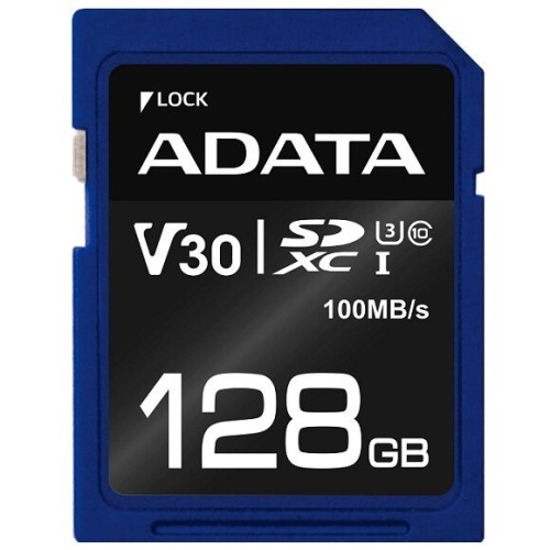 Карта памяти A-DATA ASDX128GUI3V30S-R 128GB SDXC Class 10 UHS-I U3 V30S 100/85 MB/s