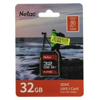 Карта памяти SDHC Netac Class 10 UHS-I P600 (NT02P600STN-032G-R) 32Gb