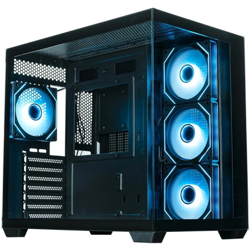 Корпус XASTRA QW500 4ARGB-C10-UC Black (QW500-4FM12A-C10-UC) ATX/Aquarium/Screewless/4x120mm ARGB PWM FM fans/Argb+PWM HUB 10port/Type-C