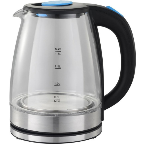 Чайник Starwind SKG2050 1.8л. 1800Вт черный/серебристый (стекло)