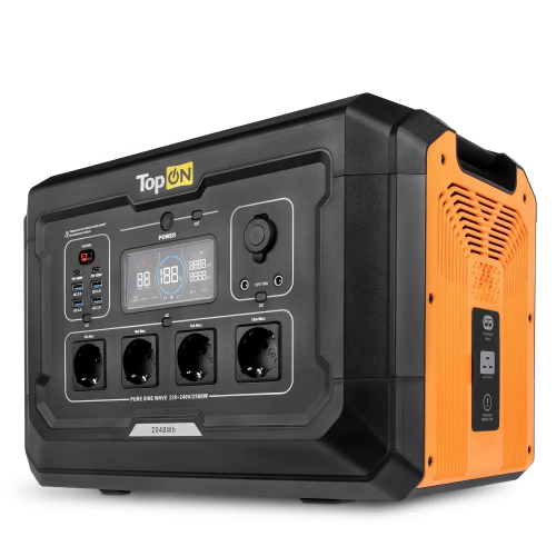 Электростанция портативная TopON TOP-X2500 (103504) 640000mAh 16A QC3.0/PD2.0 6xUSB черный/оранжевый