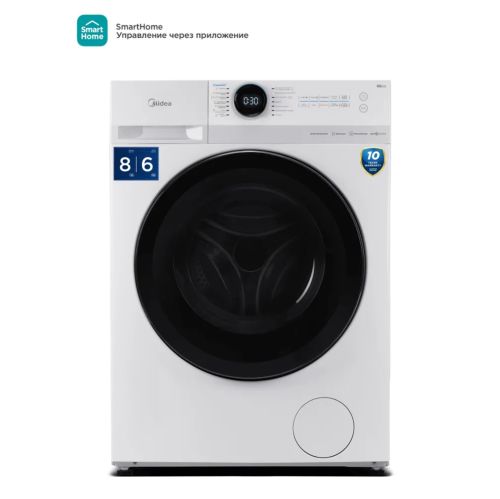 Стирально-сушильная машина Midea MF200D80WBS/W-RU белый