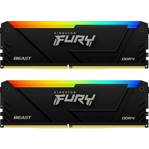 ОЗУ Kingston Fury Beast RGB KF432C16BB2AK2/32 DDR4 2x16GB 3200MHz RTL Gaming PC4-25600 CL16 DIMM 288-pin 1.35В kit single rank с радиатором Ret