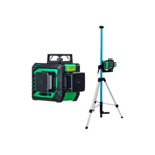 Лазерный уровень INSTRUMAX Greenliner 3-360 (IM0158) + штатив-штанга элевационный lp-300 в комплекте с треногой (3 м)