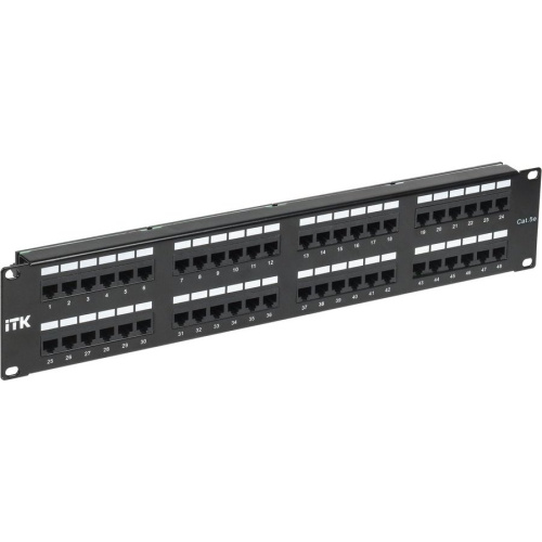 Патч-панель ITK PP48-2UC5EU-D05 19" 2U 48xRJ45 кат.5e UTP