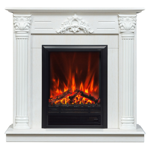 Электрокамин RealFlame Stefania WT белое золото с очагом Eugene