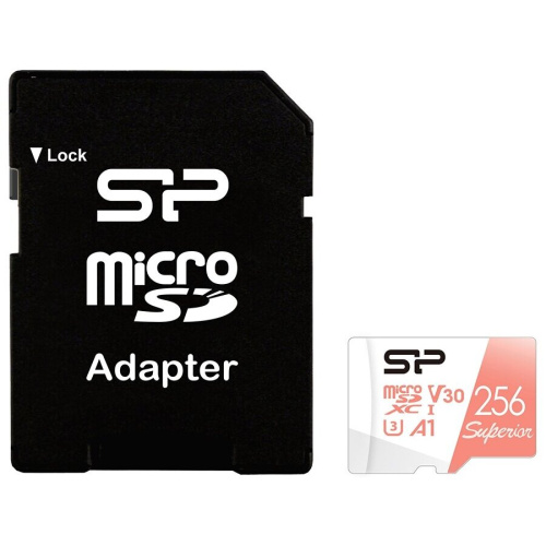 Карта памяти Silicon Power Superior (SP256GBSTXDV3V20SP) 256GB A1 microSDXC Class 10 UHS-I U3 100/80 Mb/s (SD адаптер)