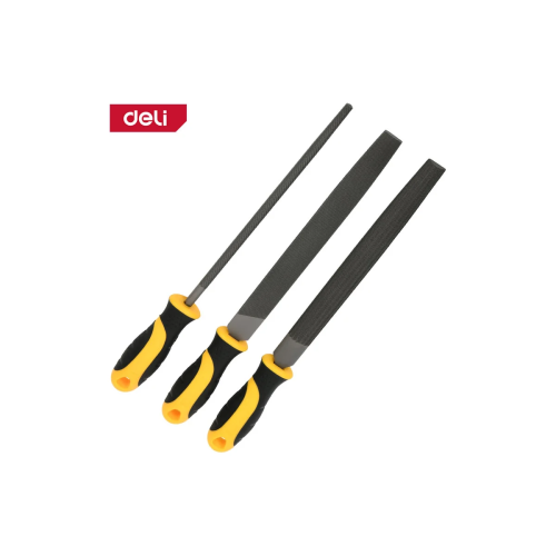 Набор напильников Deli DL353083 3шт инструментальная сталь T12, пластиковая рукоятка